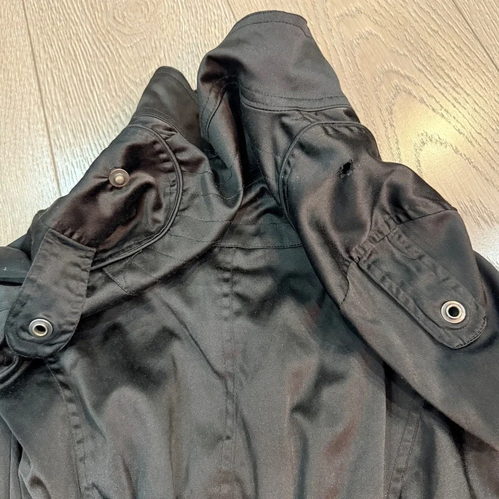 Arden B Bomber Jacket Black Moto Full Zip Ribbed XS Kids